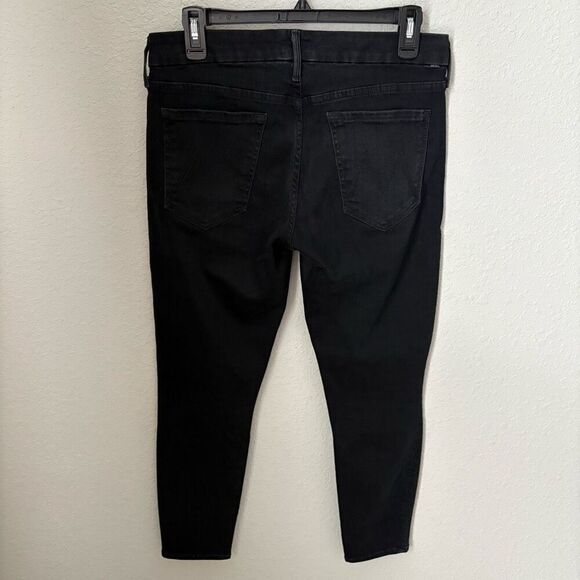 Mother The Looker Crop Blackbird Skinny Jeans Size 30 - Picture 8 of 11